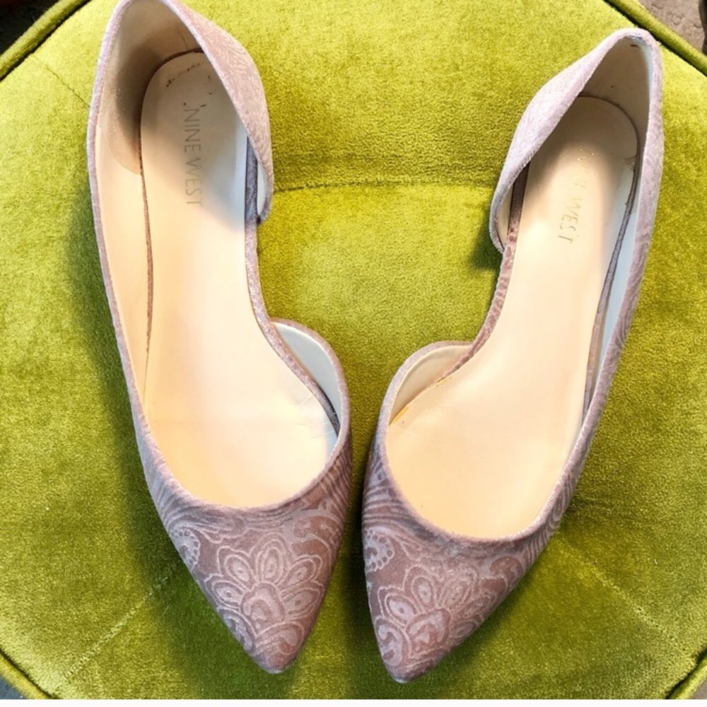 Nine West Blush Velvet Flats